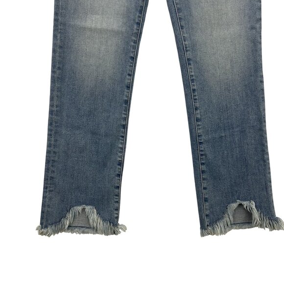 Jonathan Simkhai Women’s 27R Straight Leg Denim Jeans Organic Cotton Distressed - Picture 12 of 15